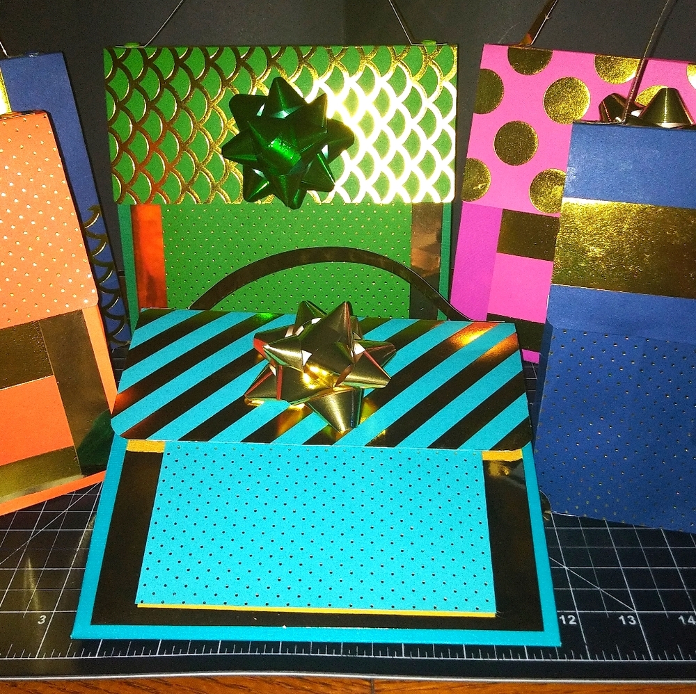 Handmade Paper Holiday gift bag set